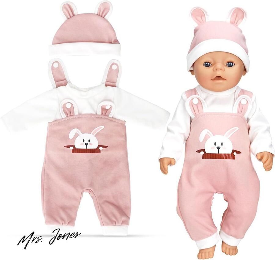 Mrs. Jones Poppenkleding Accessoires 35-43 cm Roze en Wit Meisjes Cadeaus