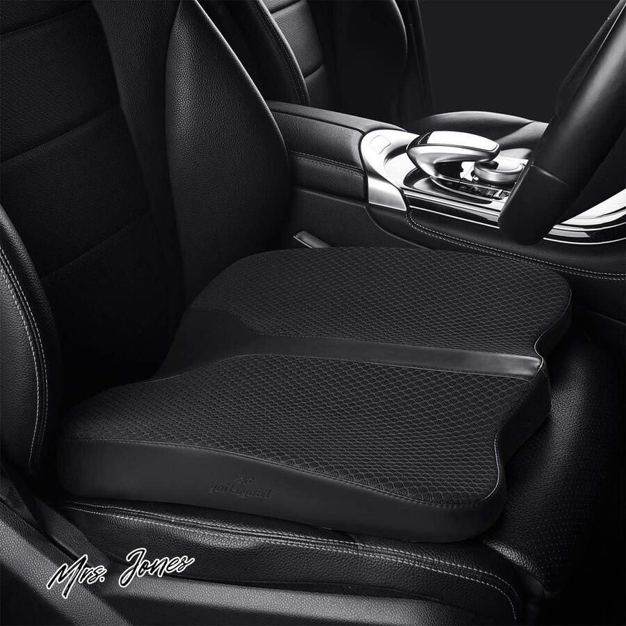 Mrs. Jones Premium Collection Autostoelkussen geheugenschuim comfortabel ademend zwart Auto Thuis Bureaustoelen Rolstoelen-ondersteuning