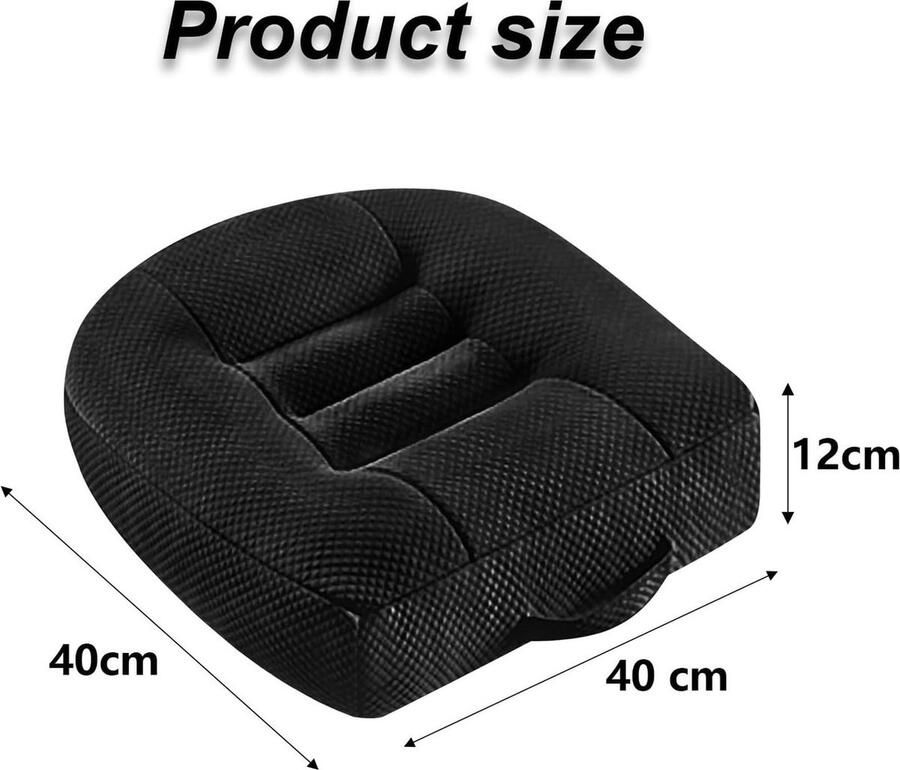 Mrs. Jones Premium Collection Ergonomisch orthopedisch zitkussen 40x40 cm Zwart Extra breed Voor bureaustoel auto rolstoel