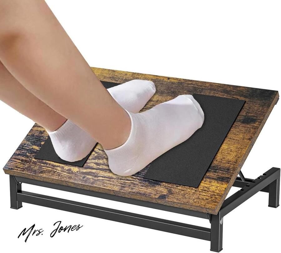 Mrs. Jones Premium Collection Ergonomische voetsteun Verstelbaar Antislip oppervlak Houten