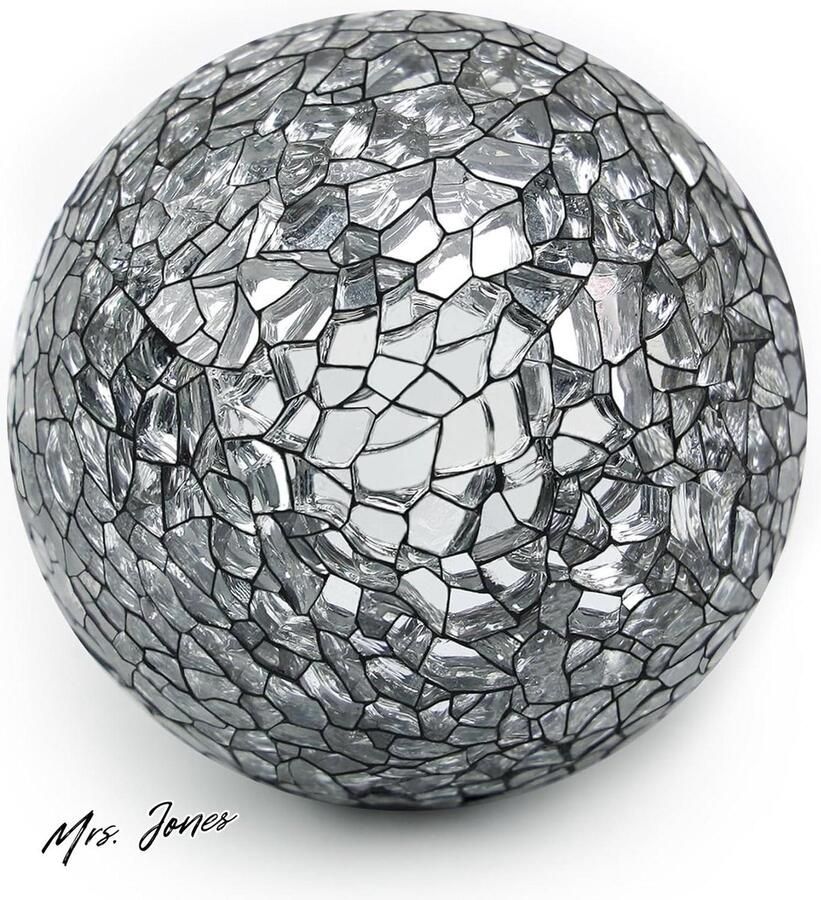 Mrs. Jones Premium Collection Glazen Mozaïek Ballen Zwart Decoratief Tafel Centerpiece Ornamenten Kommen Vazen