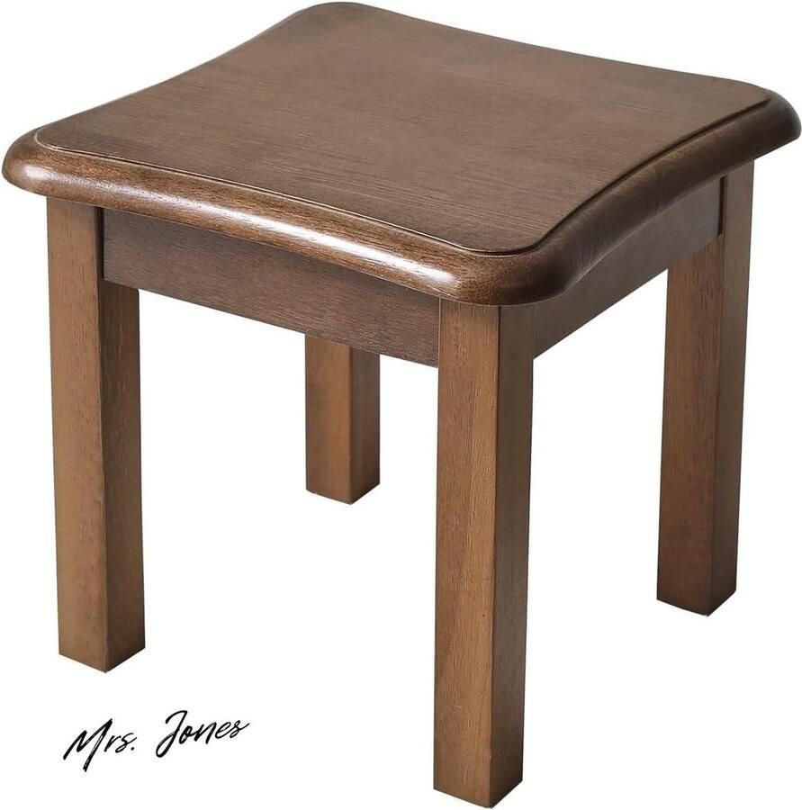 Mrs. Jones Premium Collection Houten voetenbankje kruk Bloemenkruk Opstapje voor kinderen Bruin