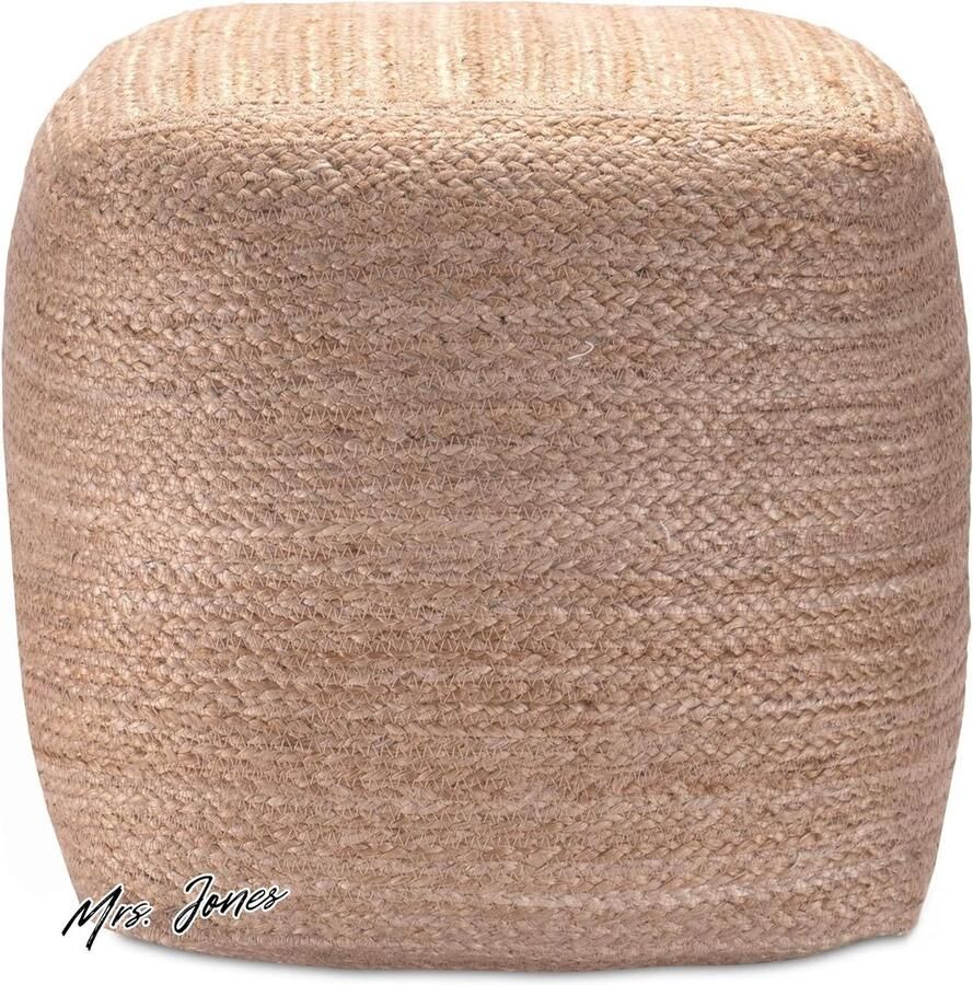 Mrs. Jones Collection Jute kruk poef Voetensteun Boho stijl Kubus