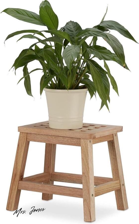 Mrs. Jones Kruk Opstapje Houten Voetenbankje voor Bloemen of Planten 255 x 295 x 22 cm Natuur