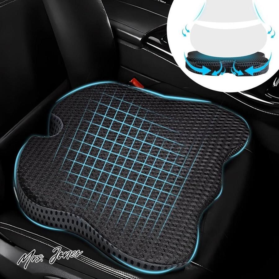 Mrs. Jones Omtofo Wigkussen traagschuim zitverhoging volwassenen autostoelkussen bureaustoel rolstoel