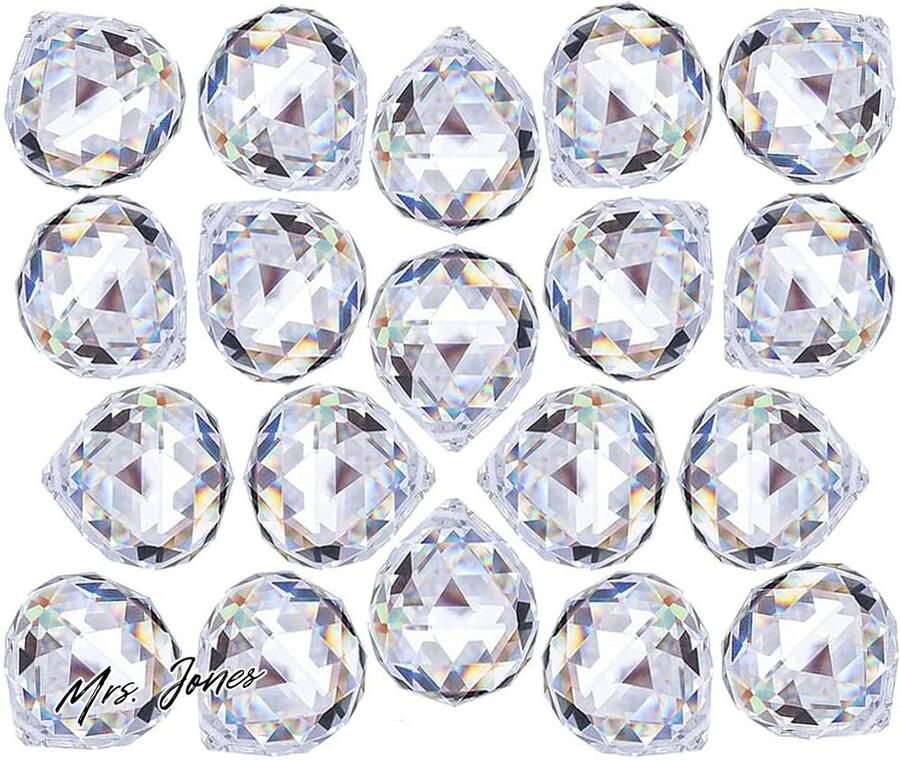 Mrs. Jones Premium Collection Transparante Kristallen Bal Prisma 20 mm Glas Zonnevanger Plafondlamp Feng Shui Bruiloft Kantoordecoratie