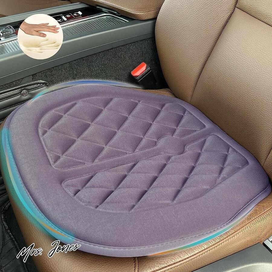 Mrs. Jones Traagschuim Zitkussen voor Auto Orthopedisch Zitkussen Grijs Voorstoelen Autostoel Bureaustoel Alle Stoelen