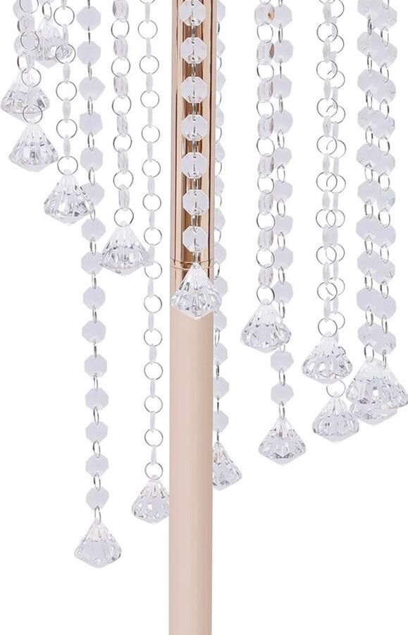 Mrs. Jones Rêverie Luxe Set van 2 Rosé Gouden Kristallen Bloemenvazen Vazen 90 cm Hoge Bloemvaashouders Tafel Decoratie voor Bruiloften Feestdecoratie