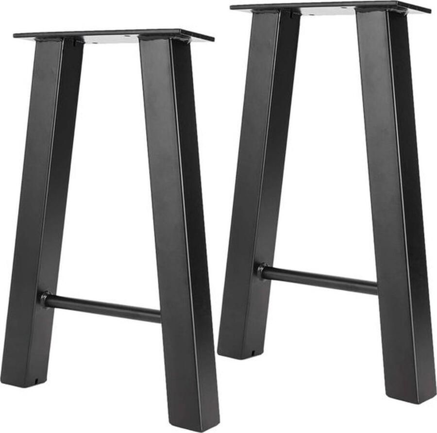 Mrs. Jones Robuuste Industriële Tafelpoten van Koolstofstaal 40 cm Hoog Set van 2 Zwart