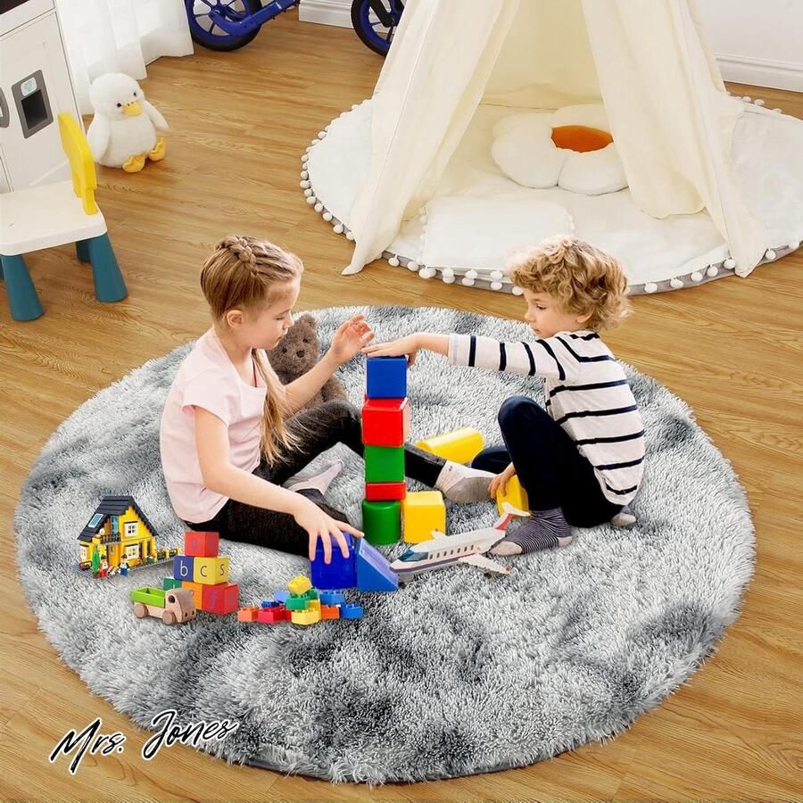 Mrs. Jones Rond modern ruig vloerkleed slaapkamer woonkamer studentenkamer decoratieve antislip pluche pluizige bonttapijten comfortabel kinderkamer accent vloertapijt