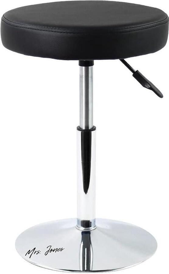 Mrs. Jones Ronde Kruk Hoogte Verstelbare Draaibare Teller Kruk Kantoorkruk Stoel SPA Salon Kruk Pedicure Kruk Tattoo Kruk Klein Zwart
