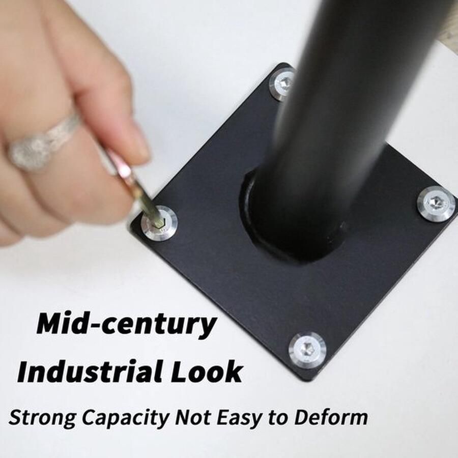 Mrs. Jones Ronde Salontafel set van 2 Bijzettafel Modern Tafelblad Metalen Poten Woonkamer Kantoor Hout - Foto 2