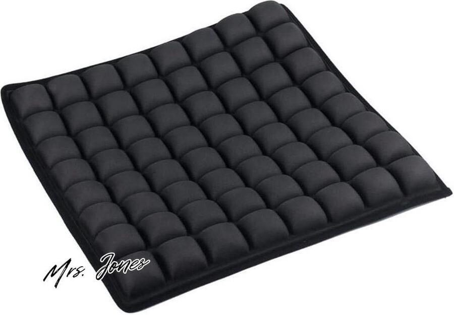 Mrs. Jones Rugkussen Voor Het Verlichten Van Rug Ischias Stuitbeen Pijn Zitkussen 3D Opblaasbaar Kussen Bureaustoel Autostoel Rolstoel (zwart)