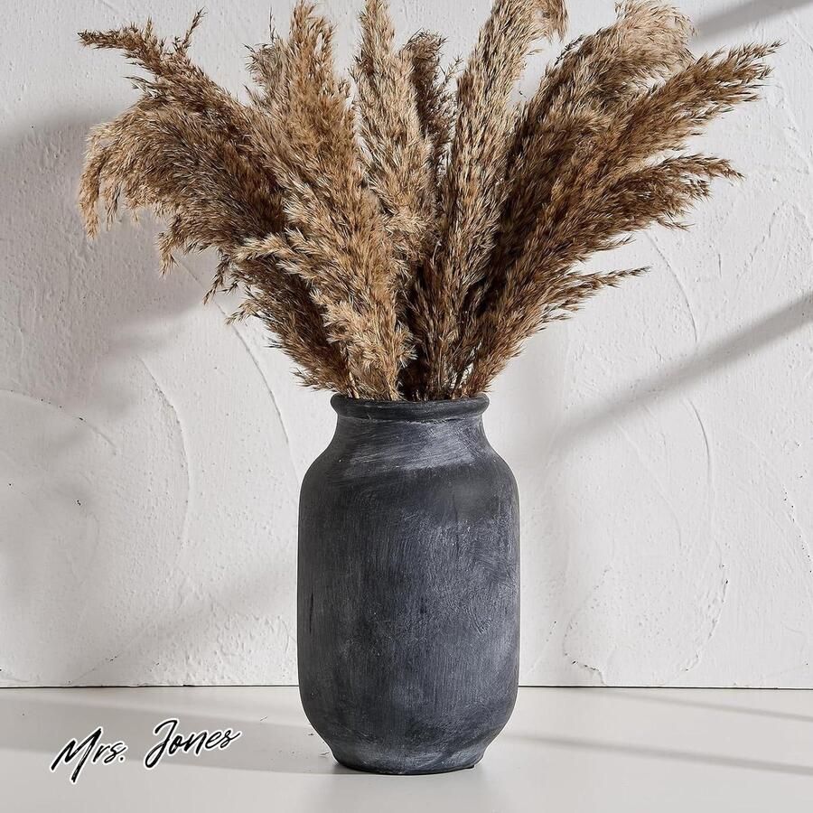 Mrs. Jones Rustieke boerderij bloemenvaas 95 inch grote keramische vaas pampasgras vaas moderne boerderijdecoratie vaas voor huisdecoratie tafel woonkamerdecoratie plankdecoratie met unieke uitstraling