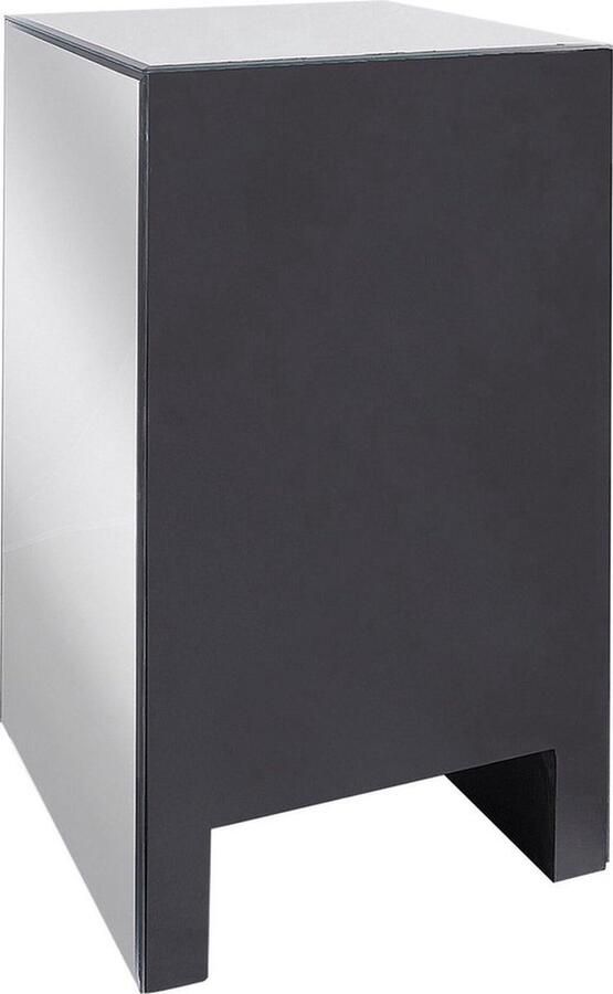 Mrs. Jones s Chroom Nachtkast 3 Laden 22x22x60CM Hoog Kwaliteit Glas Gespiegeld Nachtkastje Zilveren Dressoir