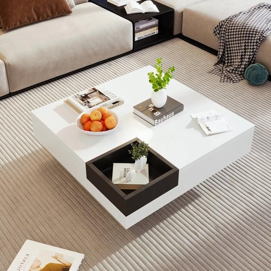 Mrs. Jones Salontafel Uniek Design LED-Verlichting Hoogglans 72x72x30 cm