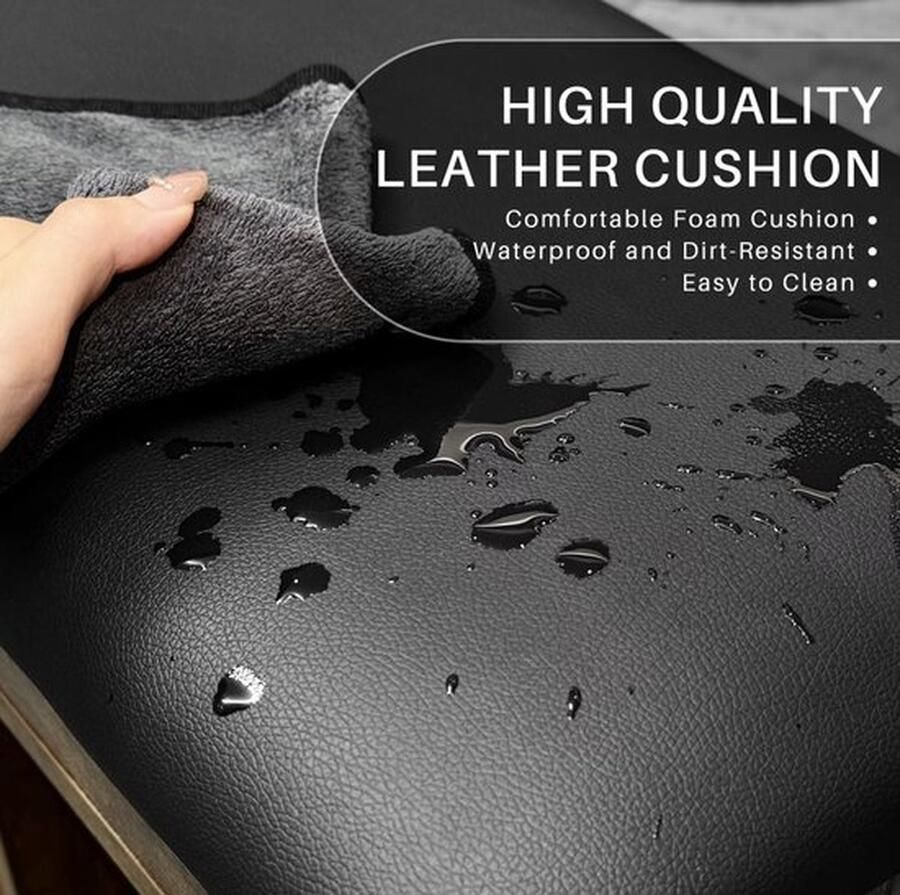 Mrs. Jones Schoenenbank met zitkussen Schoenenkast Gang bank Opbergkast schoenen Hout PU Leer Zwart 80x30x40cm