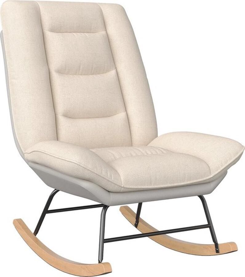 Mrs. Jones Schommelstoel Luxe Stoel Relaxstoel Schommelstoel Voor Volwassenen Wipstoel Relaxfauteuil Geschikt voor elke kamer Beige