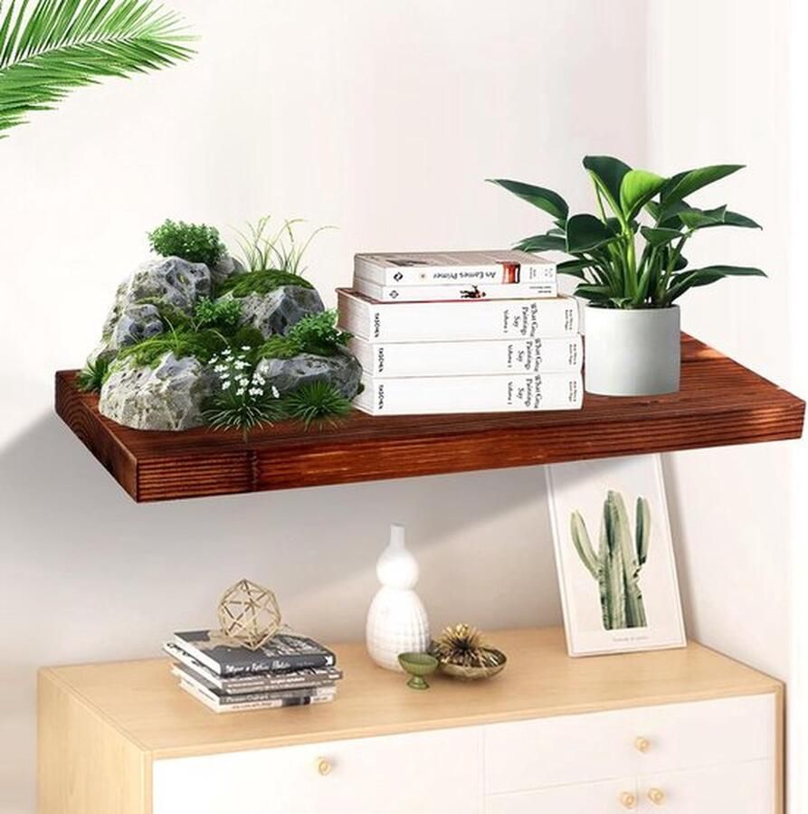 Mrs. Jones Set van 3 zwevende wandplanken van massief hout natuurlijk hout 41 x 15 x 2 5 cm hangplanken met onzichtbare houders voor slaapkamer keuken kantoor badkamer woonkamer