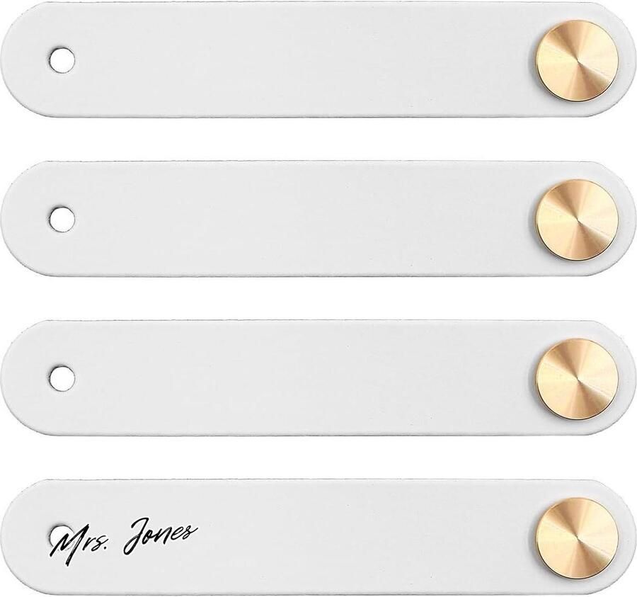 Mrs. Jones Set van 4 lederen ladetrekken witte lederen handgrepen ladeknop trekkast trekt voor laden met één gat kasten kledingkasten meubels keuken slaapkamer