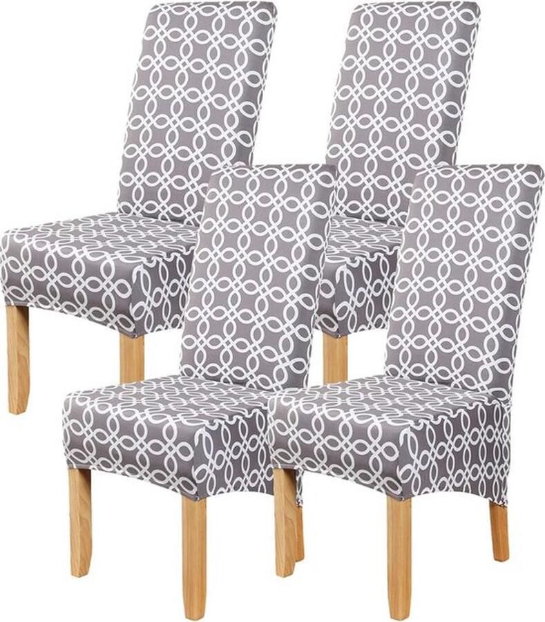 Mrs. Jones set van 4 stretch stoelhoezen voor eetkamerstoelen moderne en elegante look stoelovertrek stoelhoes bescherming voor keuken banketten feesten en decoratie