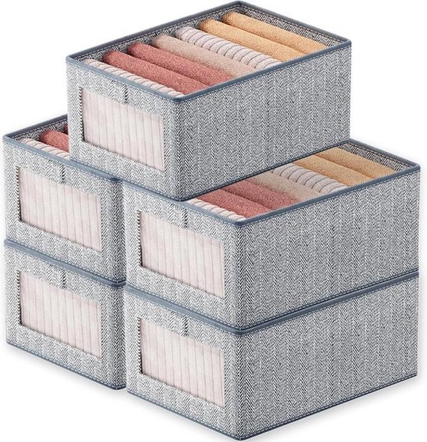 Mrs. Jones Set van 5 kledingkastorganizers opvouwbare kastorganizers ruimtebesparende lades organisatiesysteem kledingkast voor het opbergen van kleding overhemden broeken ondergoed medium