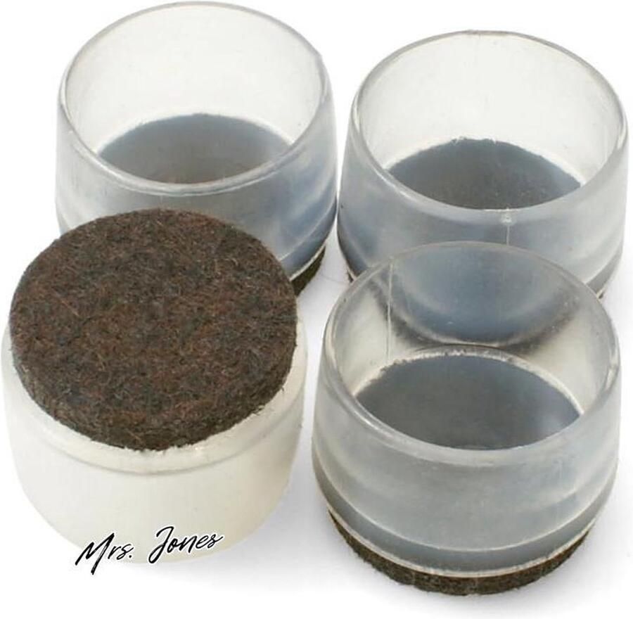 Mrs. Jones Siliconen stoelglijders stoeldoppen viltglijders vloerbescherming glijders meubelglijders 4-delige set voor voeten met een Ø van 25 mm bescherming vloer