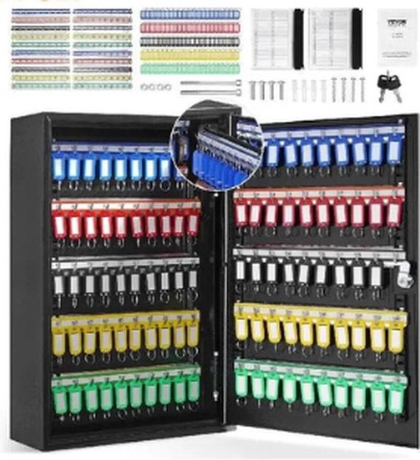 Mrs. Jones Sleutelkluis Sleutelkast Organizer Opbergkast 100 haken Zwart