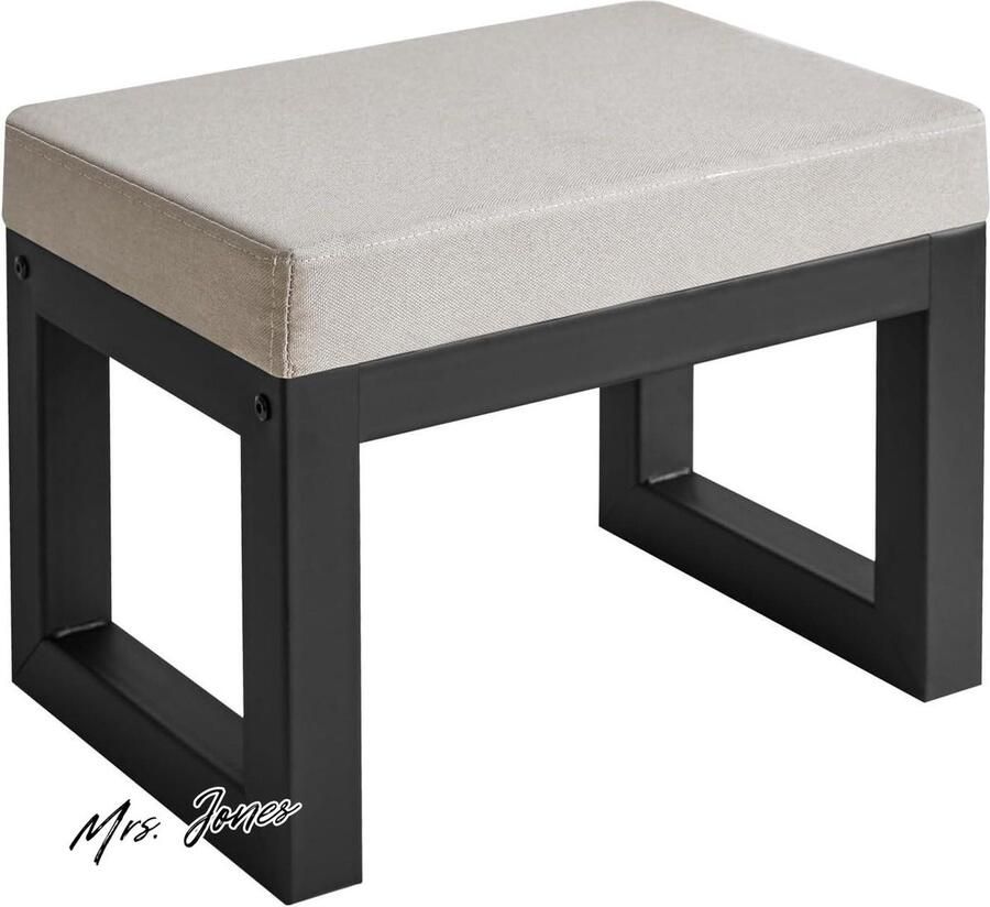 Mrs. Jones Premium Collection Small Foot Kruk Gewatteerde zitting Poef Verandering schoen Voetsteun Ottomaanse Grijs