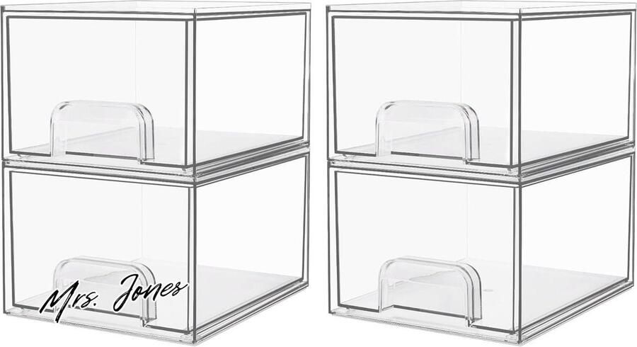 Mrs. Jones Stapelbare Opbergladen Acrylorganizer Met 32 Antislipmatten Acrylladeorganizer Voor Dressoir Badkamer