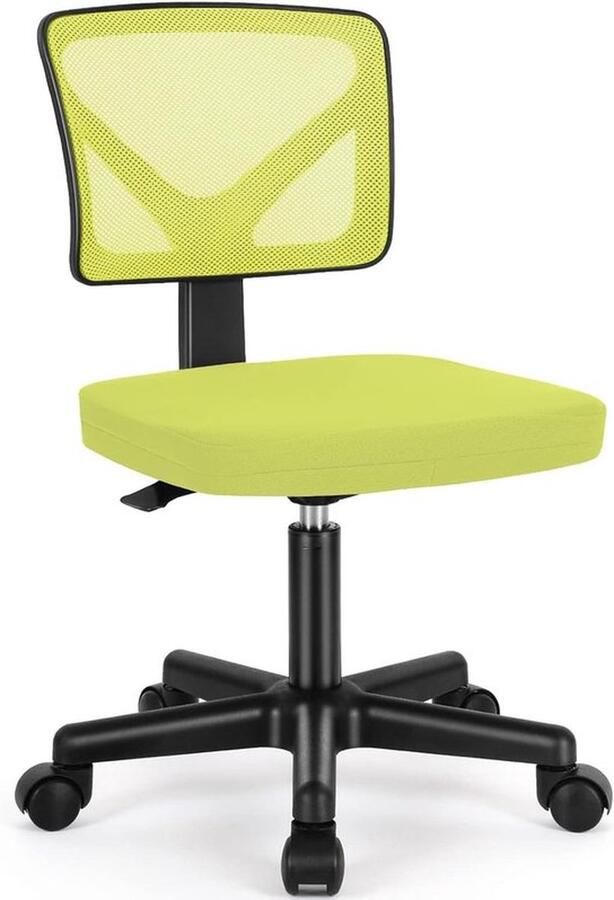 Mrs. Jones Stijlvolle Compacte Bureaustoel zonder Armleuningen Ergonomisch en Verstelbaar Groen Design voor Kantoor en Thuis