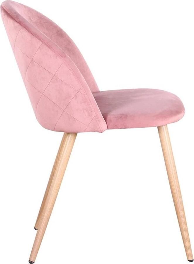 Mrs. Jones Stoelen set 2 Roze Zacht fluwelen Metalen voeten eetkamerstoelen