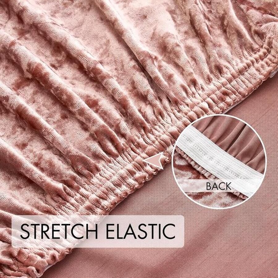 Mrs. Jones Stoelhoezen set van 6 elastische hoezen kantelstoelen hoezen voor stoelen roze fluwelen stoelhoezen voor bureaustoel overtrek keuken woonkamer banket familie bruiloft feest stoel