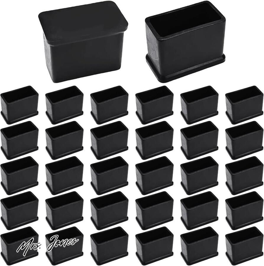 Mrs. Jones Stoelpootbeschermers 30 stuks- rubberen beenbeschermers voor tafelpoten- rechthoekige stoelkussen voor meubels