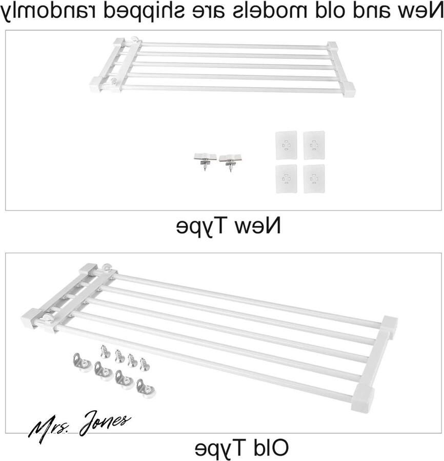 Mrs. Jones Telescopisch garderobesysteem verstelbaar rek voor kledingkast doe-het-zelf plankscheider keuken slaapkamer badkamer 732 ~ 128 cm