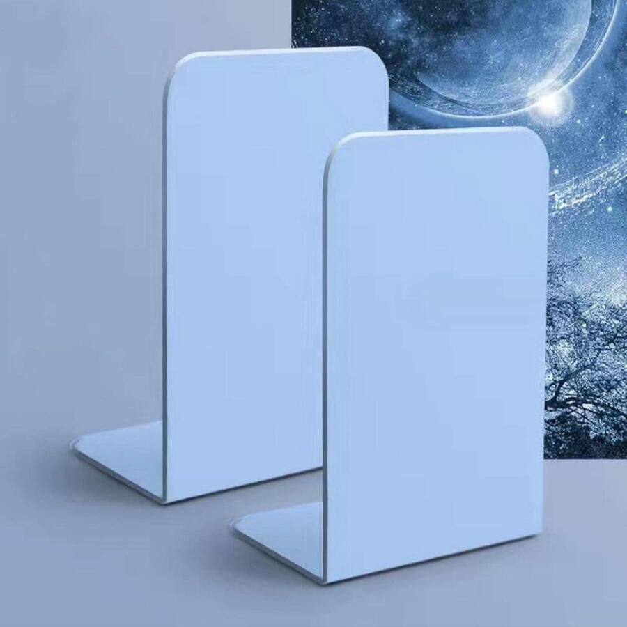 Mrs. Jones Topspitgo Boekensteunen metaal blauw 2 stuks antislip voor kantoor school thuis bibliotheek