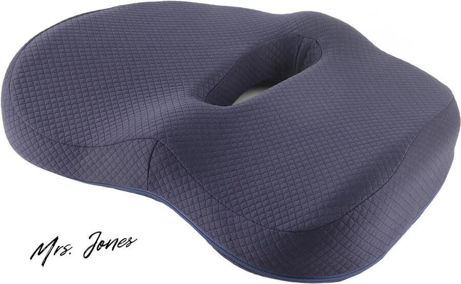 Mrs. Jones Traagschuim zitkussen ademend ovaal hol orthopedisch hemmoroïde kussen gel verbeterd voor bureaustoel auto staartbeen pijnverlichting ischias aambeien