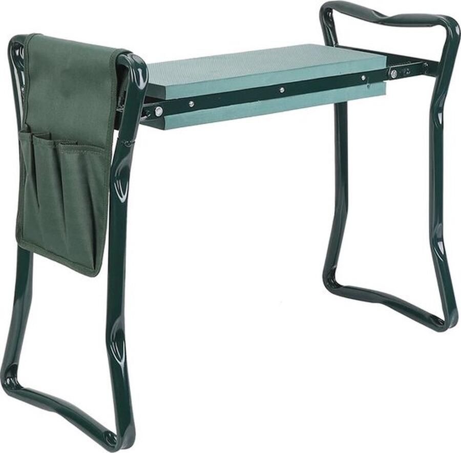 Mrs. Jones Luxe Tuinkruk Kniebank Kniesteun Tuinieren Kniekussen Knielkrukje Tuinzitje Belastbaar tot 150KG Comfortabel Zitje Inklapbaar Groen