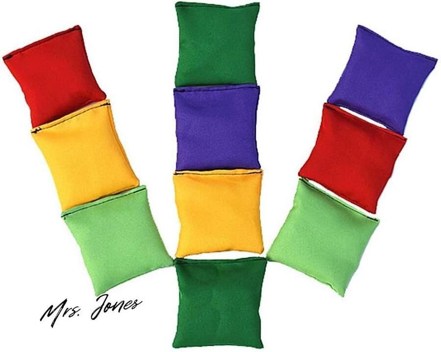 Mrs. Jones Tumnea Bonenzakjesset nylon zitzakken werpen bonenzakjes met draagtas Toss Game zitzak werpspel voor kinderen sporttraining 10 stuks