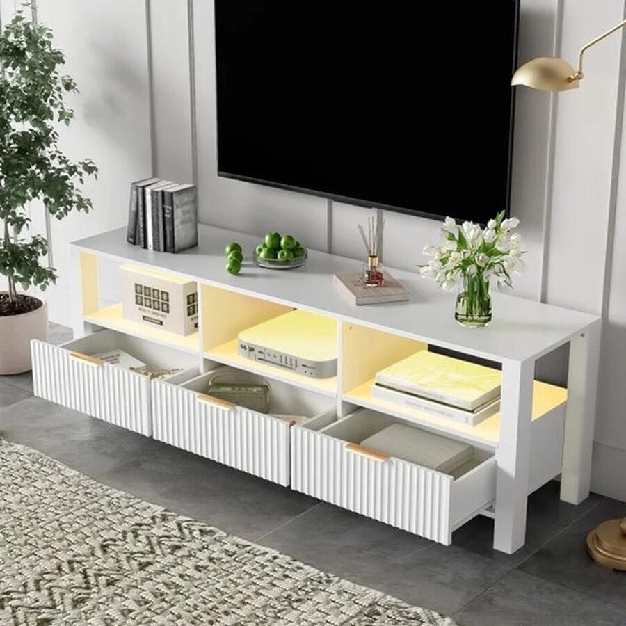 Mrs. Jones TV Meubel 152 5 cm modern tv-meubel eenvoudig en elegant design Woonkamer meubels Wit