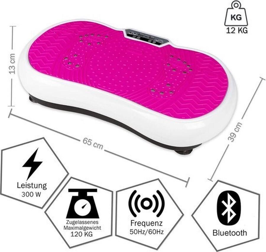 Mrs. Jones Ultra Slim Trilplaat met Power Bluetooth Trilbord Fitness Sport Om af te vallen thuis Vibratie-apparaat -300 watt Compact- Draagbaar