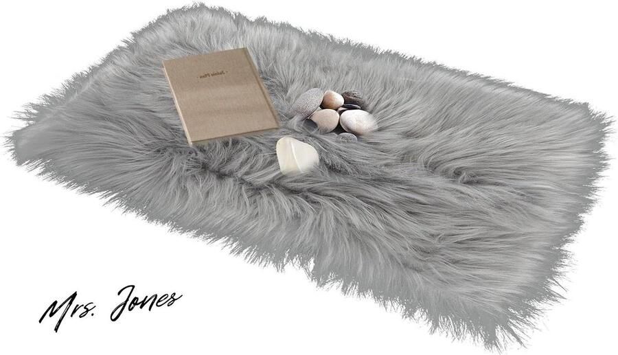 Mrs. Jones Ultrazacht Wit Tapijt van Imitatiebont 20 x 12 inch voor Slaapkamer en Nachtkastje