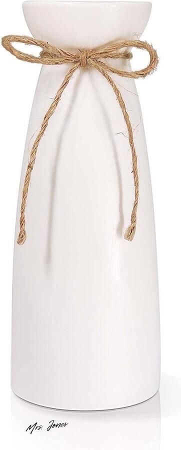 Mrs. Jones Vaas wit keramische vaas pampasgras bloemenvaas minimalistische stijl modern tafelrek woondecoratie open haard slaapkamer keuken woonkamer tafelopzetstukken bureau