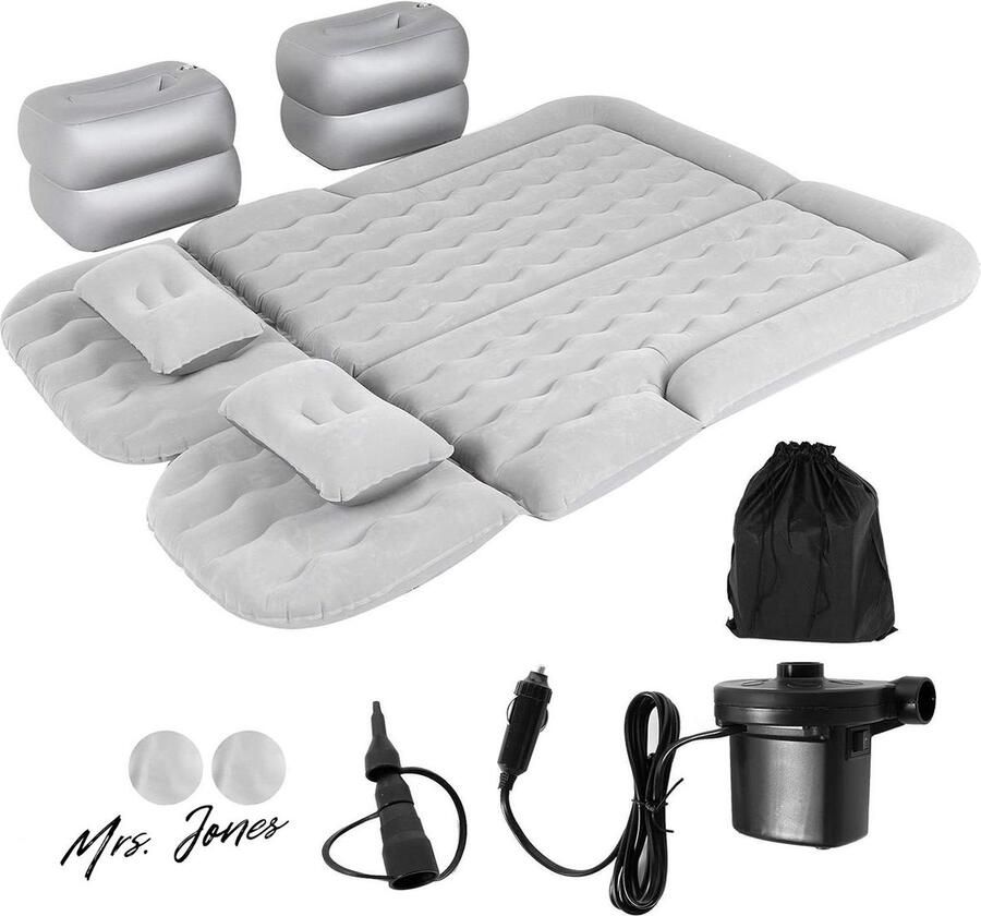 Mrs. Jones Verbeterd Verdikt Opblaasmatras SUV-luchtmatras Draagbaar Luchtbed Outdoor Camping Universeel Grijs