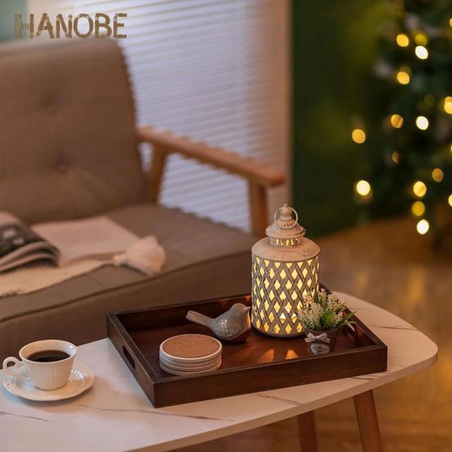 Mrs. Jones Versier de houten tafel: sierbord op de juiste hoogte van de bruin houten vintage houten plank met handgemaakte tafel voor de theelicht salontafel met decoratie 40 x 30 cm