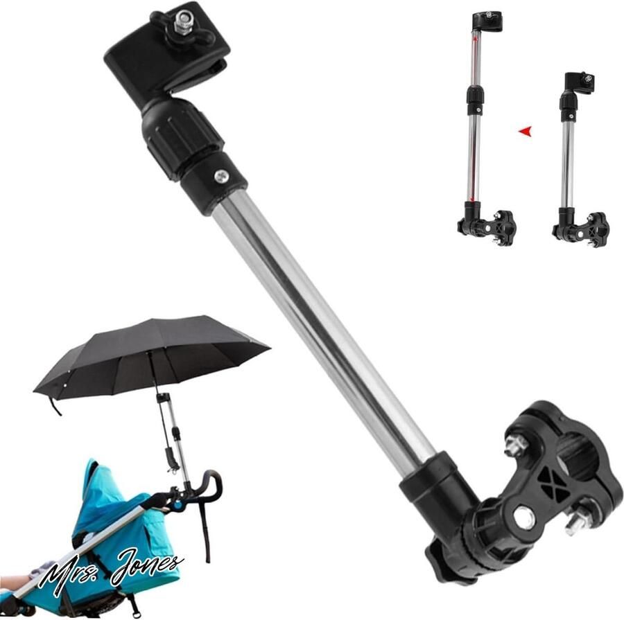 Mrs. Jones Verstelbare Parapluhouder Roestvrij Stalen Fietsen Paraplu Rekbare Houder Standaard Buggy Kinderwagen
