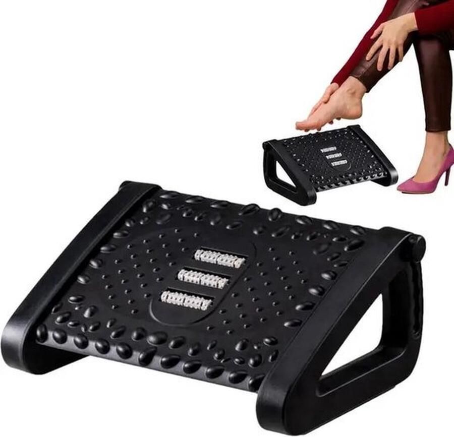 Mrs. Jones Verstelbare Voetsteun Bureau Werk Massage Voetkruk Zwart