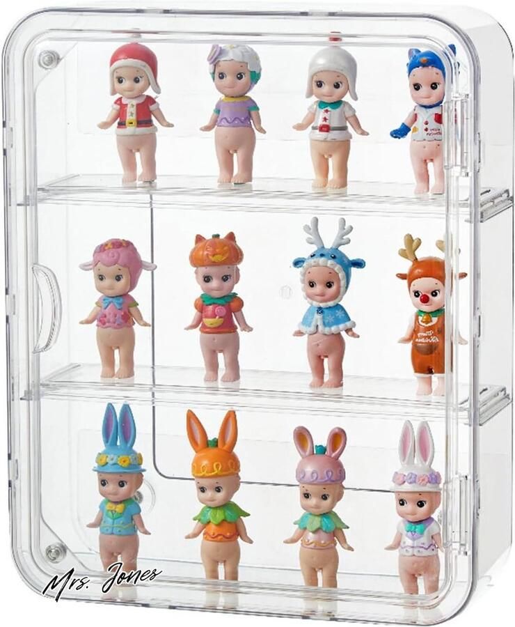 Mrs. Jones Vitrinekast Hangend Acryl Transparant met Deur 32 x 26 x 9 cm Showkast Standaard Funko Pop Modelauto's Minifiguren Verzamelfiguren