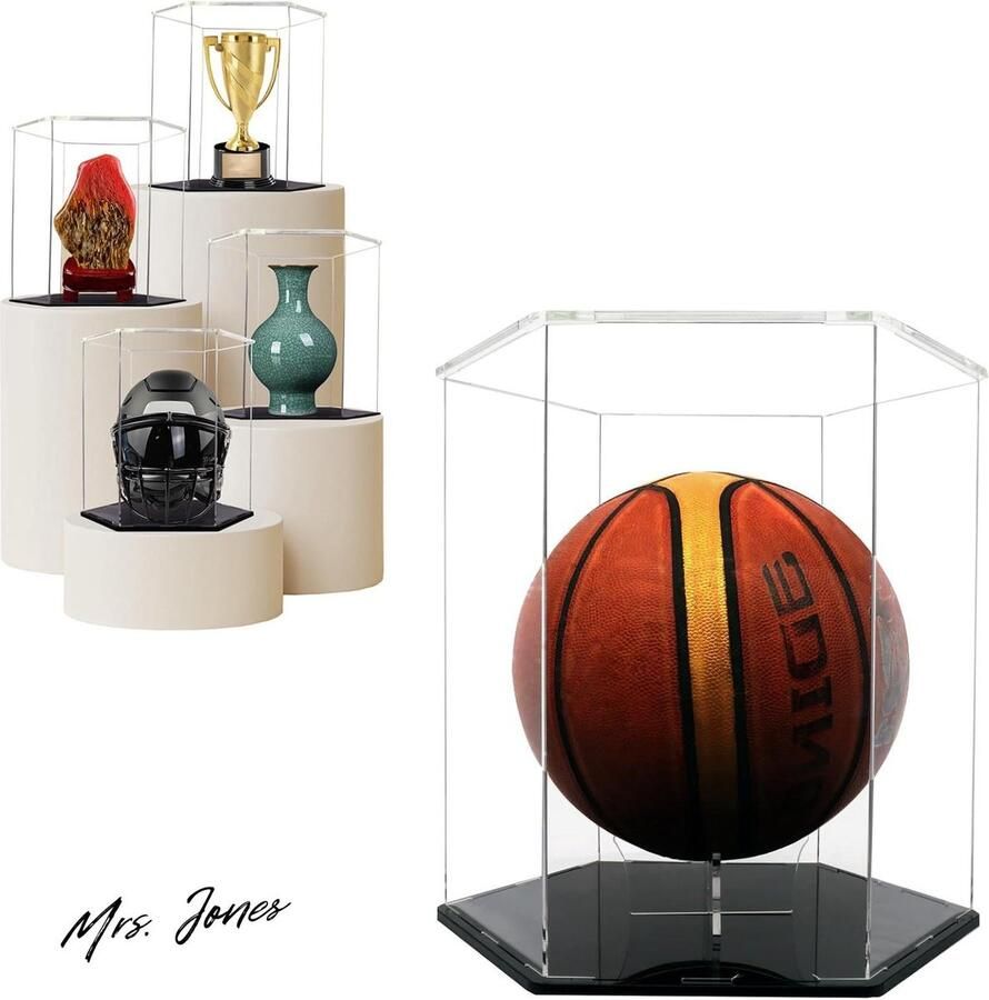 Mrs. Jones Vitrinekast Stofbescherming Kubus Acryl Organizer Stand voor Actiefiguren Speelgoed Voetbal Volleybal Collectibles Geschikt voor Basketbal Volleybal