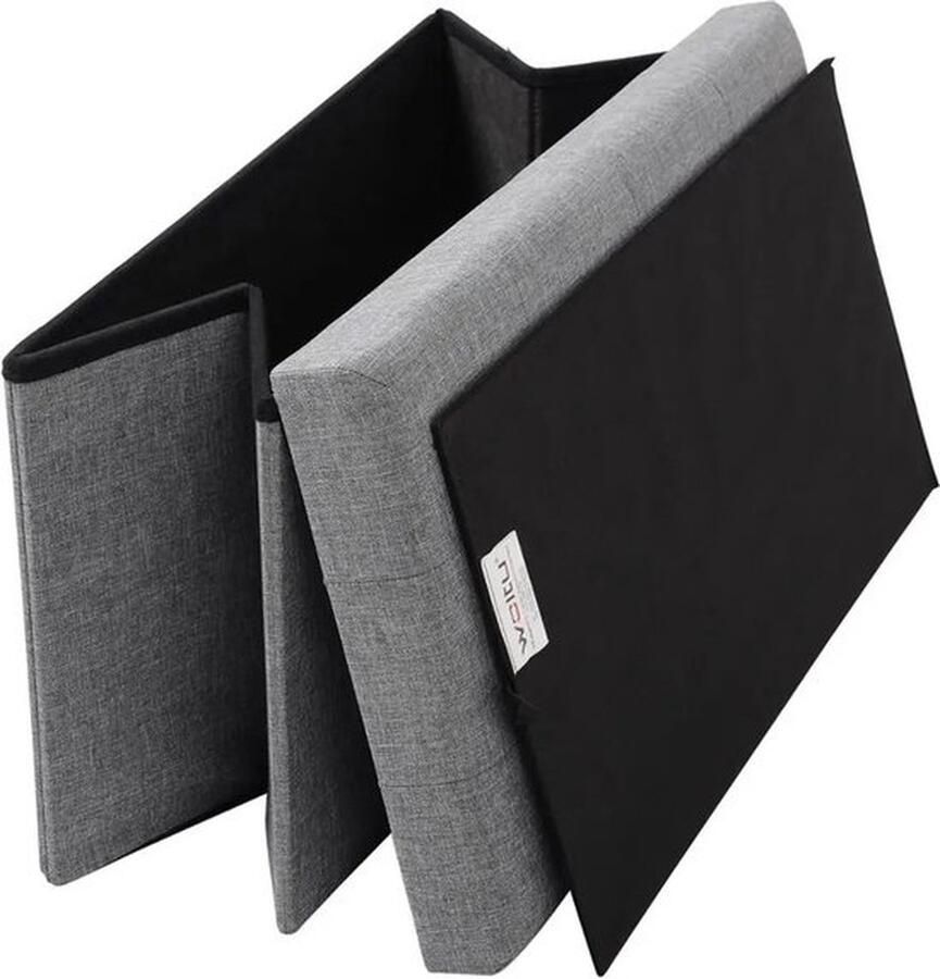 Mrs. Jones Voetenbankje met opslag Poef met Opbergruimte Voetenbankje Binnen met Opslag 76 x 38 x 38 80 Liter Donkergrijs